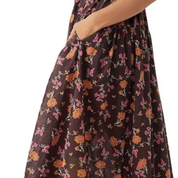 Free People Floral Midi Dress in Brown - Picture 4 of 13